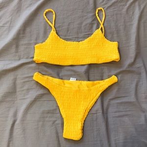 Yellow super cheeky bikini